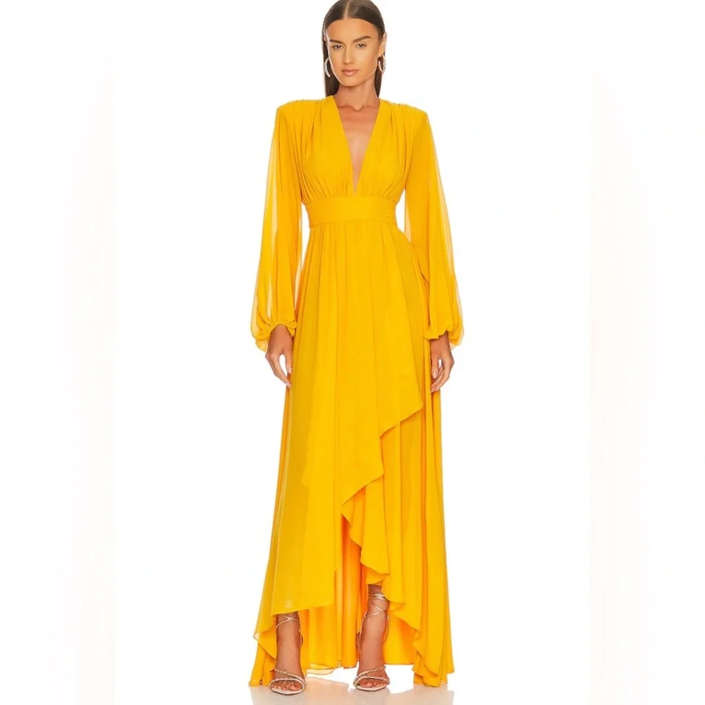 Michael Costello x REVOLVE Kerry Gown in Marigold - Picture 1 of 3